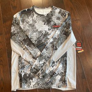 Striker men’s large grey camo UPF sun / fishing / hiking long sleeve mesh shirt